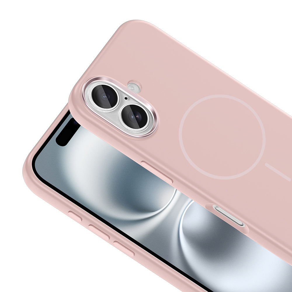 Apple iPhone 16 Uyumlu Kılıf M-Safe Şarj Özellikli Metal Kamera Çerçeveli Zore Edi Silikon Kapak