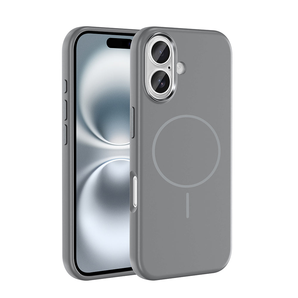 Apple iPhone 16 Uyumlu Kılıf M-Safe Şarj Özellikli Metal Kamera Çerçeveli Zore Edi Silikon Kapak