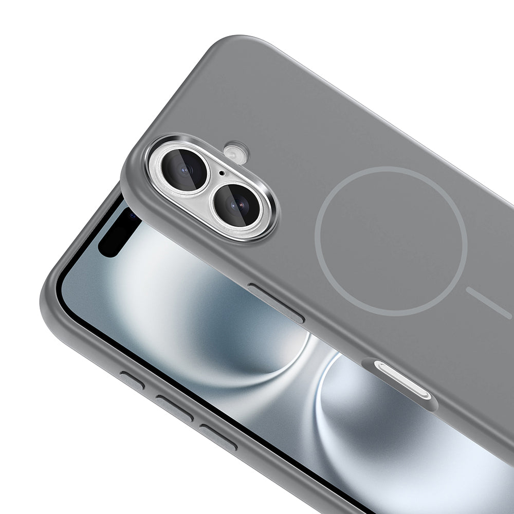 Apple iPhone 16 Uyumlu Kılıf M-Safe Şarj Özellikli Metal Kamera Çerçeveli Zore Edi Silikon Kapak