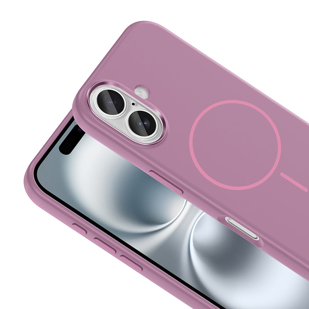 Apple iPhone 16 Uyumlu Kılıf M-Safe Şarj Özellikli Metal Kamera Çerçeveli Zore Edi Silikon Kapak