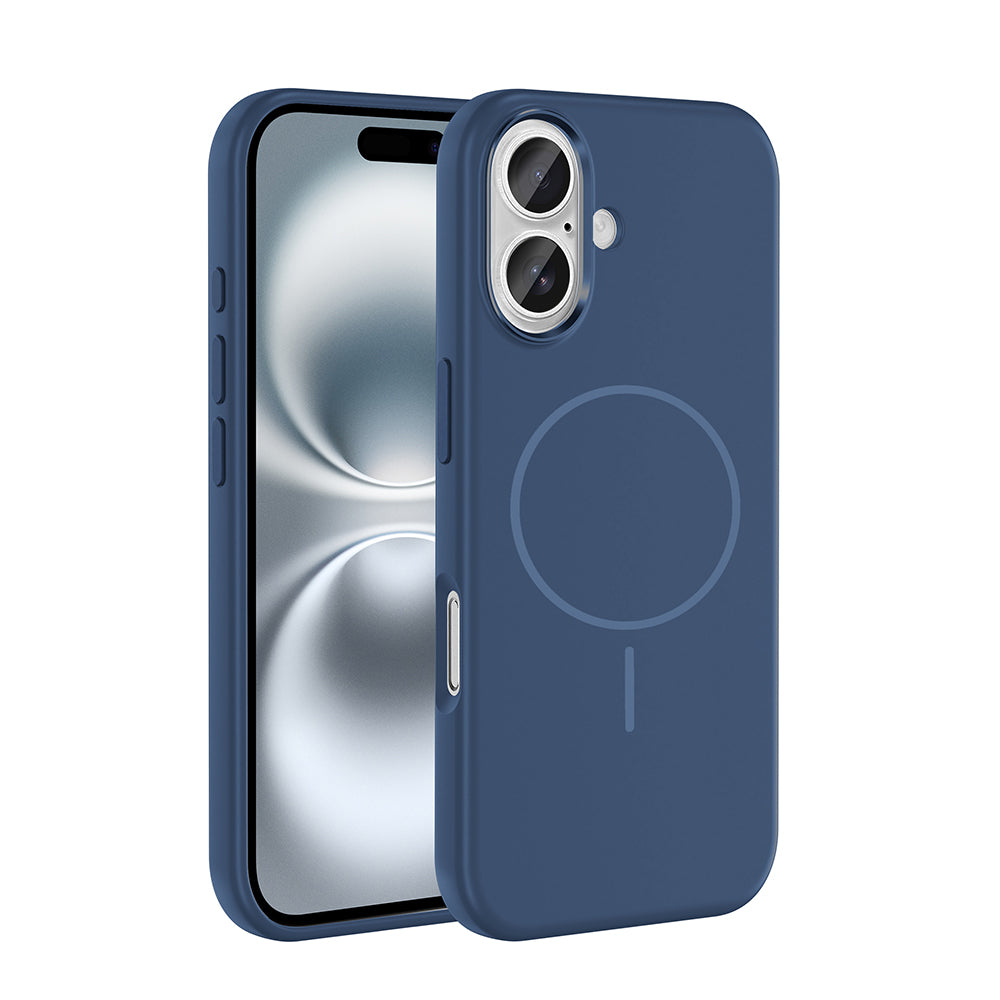 Apple iPhone 16 Uyumlu Kılıf M-Safe Şarj Özellikli Metal Kamera Çerçeveli Zore Edi Silikon Kapak