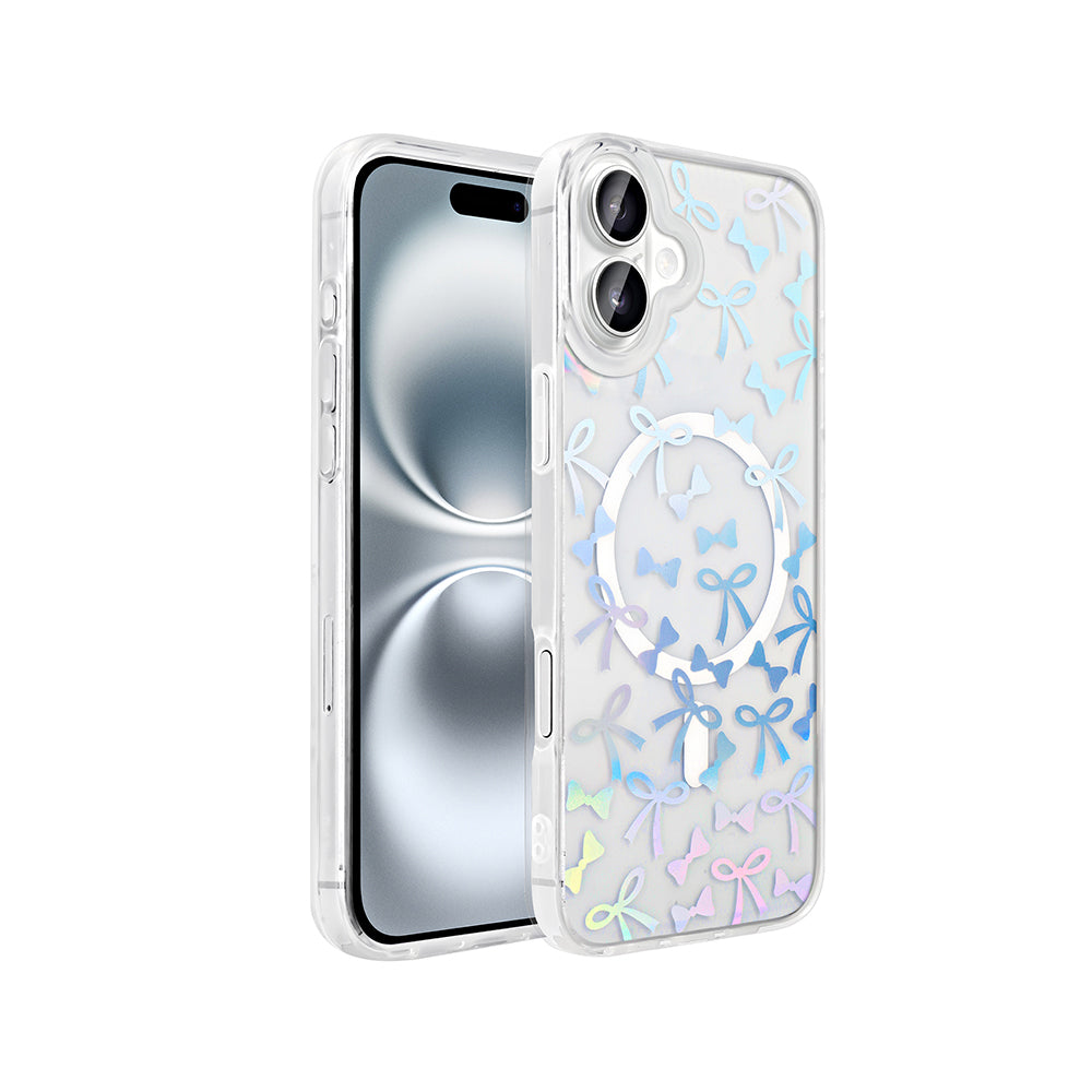 Apple iPhone 16 Uyumlu Kılıf M-Safe Şarj Özellikli Şeffaf Zore Folk Sert Kapak