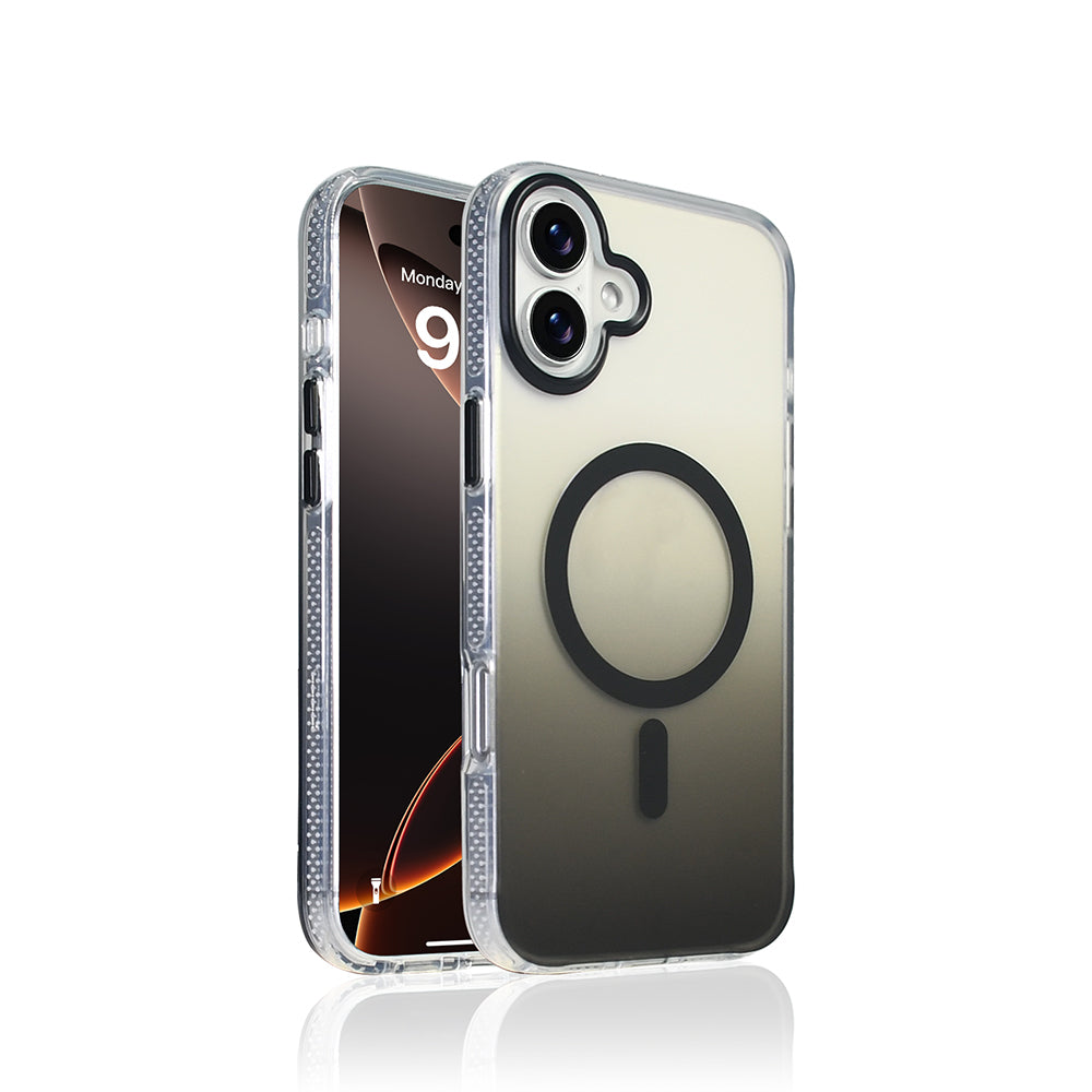 Apple iPhone 16 Uyumlu Kılıf M-safe Şarj Özellikli Transparan Renk Geçişli Zore Toros Kapak