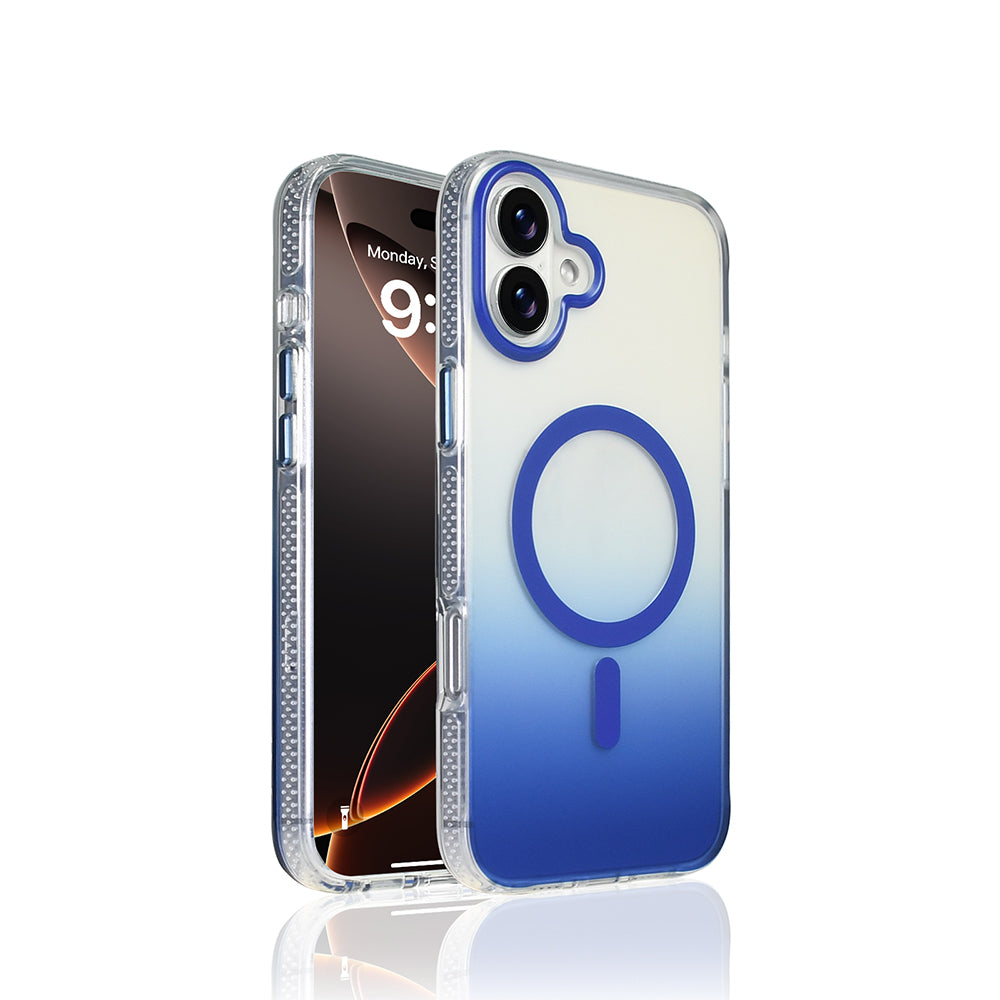 Apple iPhone 16 Uyumlu Kılıf M-safe Şarj Özellikli Transparan Renk Geçişli Zore Toros Kapak