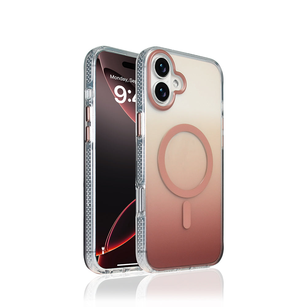 Apple iPhone 16 Uyumlu Kılıf M-safe Şarj Özellikli Transparan Renk Geçişli Zore Toros Kapak