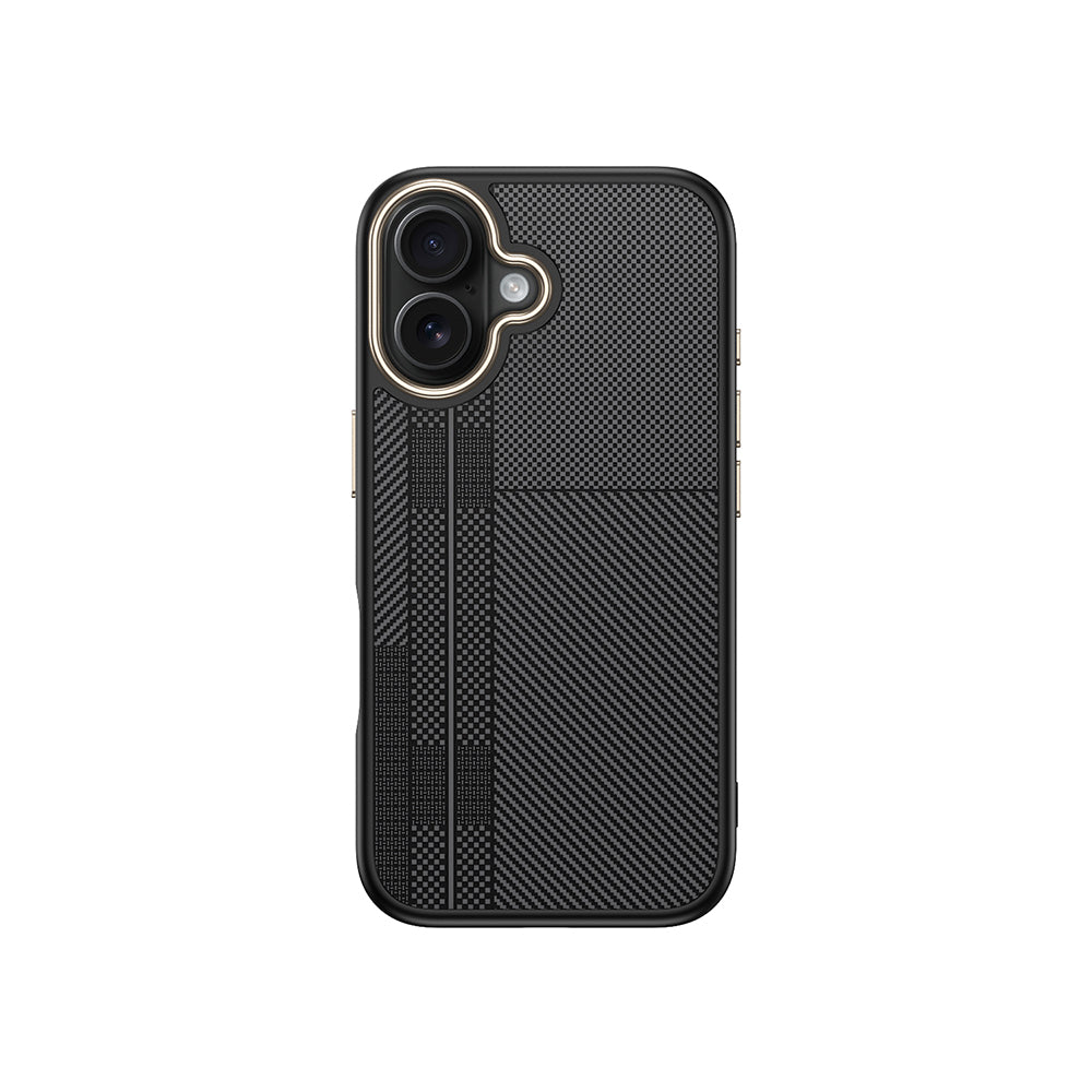 Apple iPhone 16 Uyumlu Kılıf M-safe Şarj Özellikli Karbon Fiber Görünümlü Zore Antina Kapak