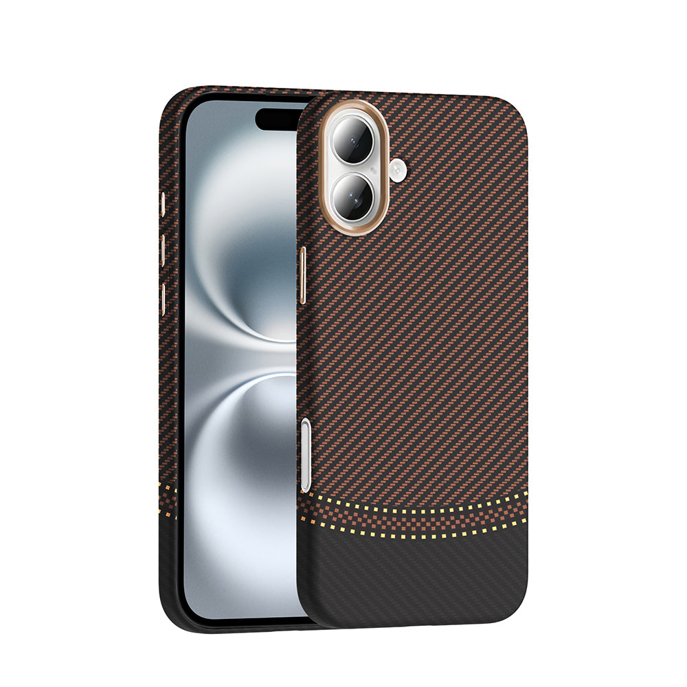 Apple iPhone 16 Uyumlu Kılıf M-safe Şarj Özellikli Karbon Fiber Görünümlü Zore Gros Kapak