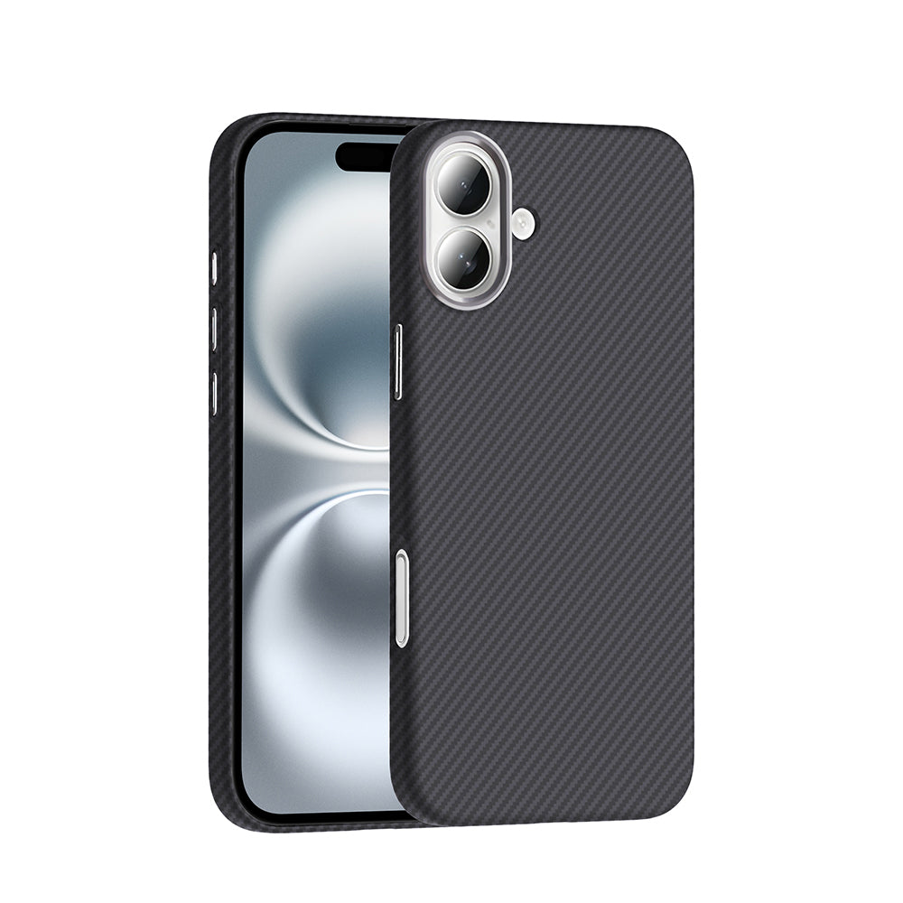 Apple iPhone 16 Uyumlu Kılıf M-safe Şarj Özellikli Karbon Fiber Görünümlü Zore Gros Kapak