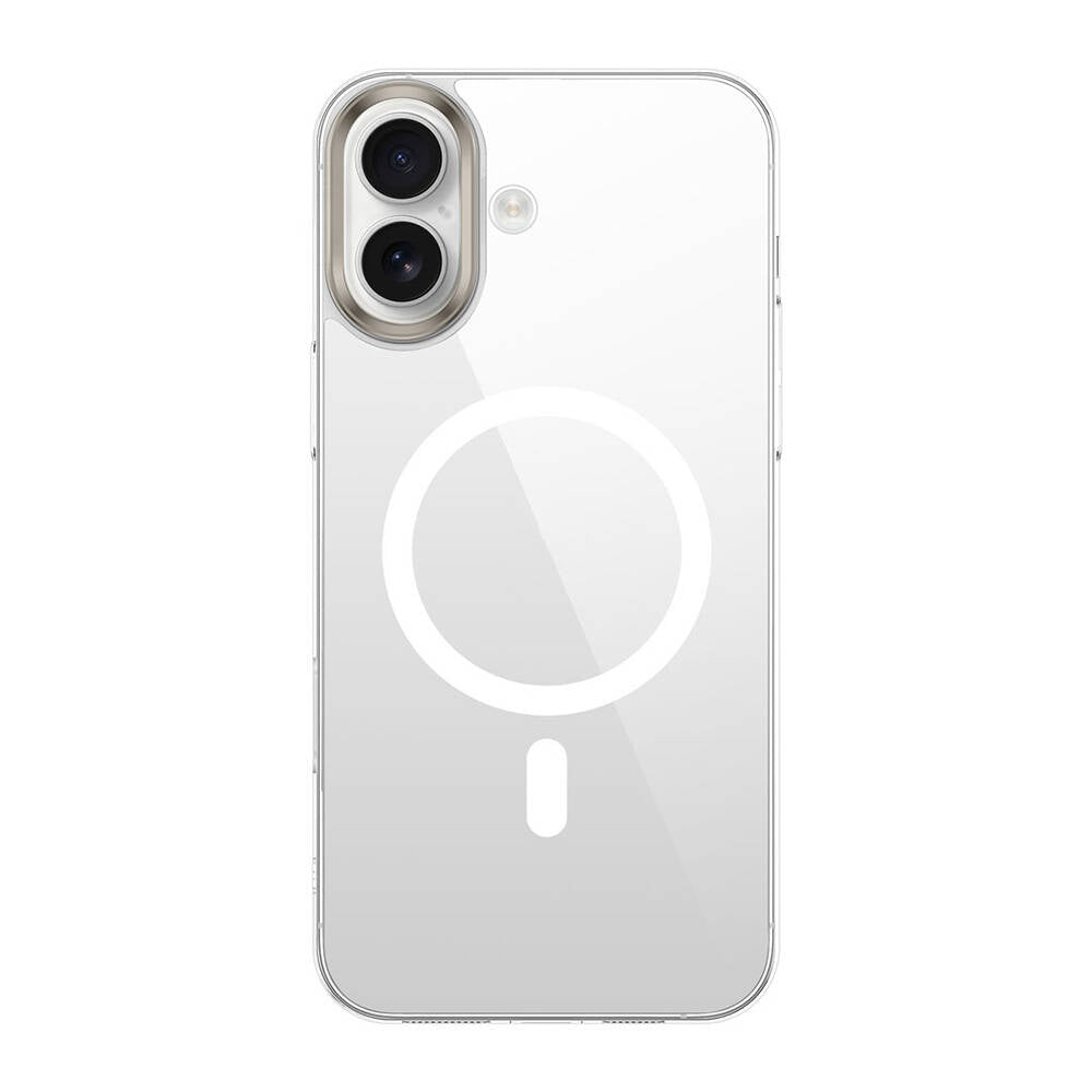 Apple iPhone 16 Uyumlu Kılıf M-safe Şarj Özellikli Şeffaf Cam Arka Yüzey Zore G-Glass Kapak
