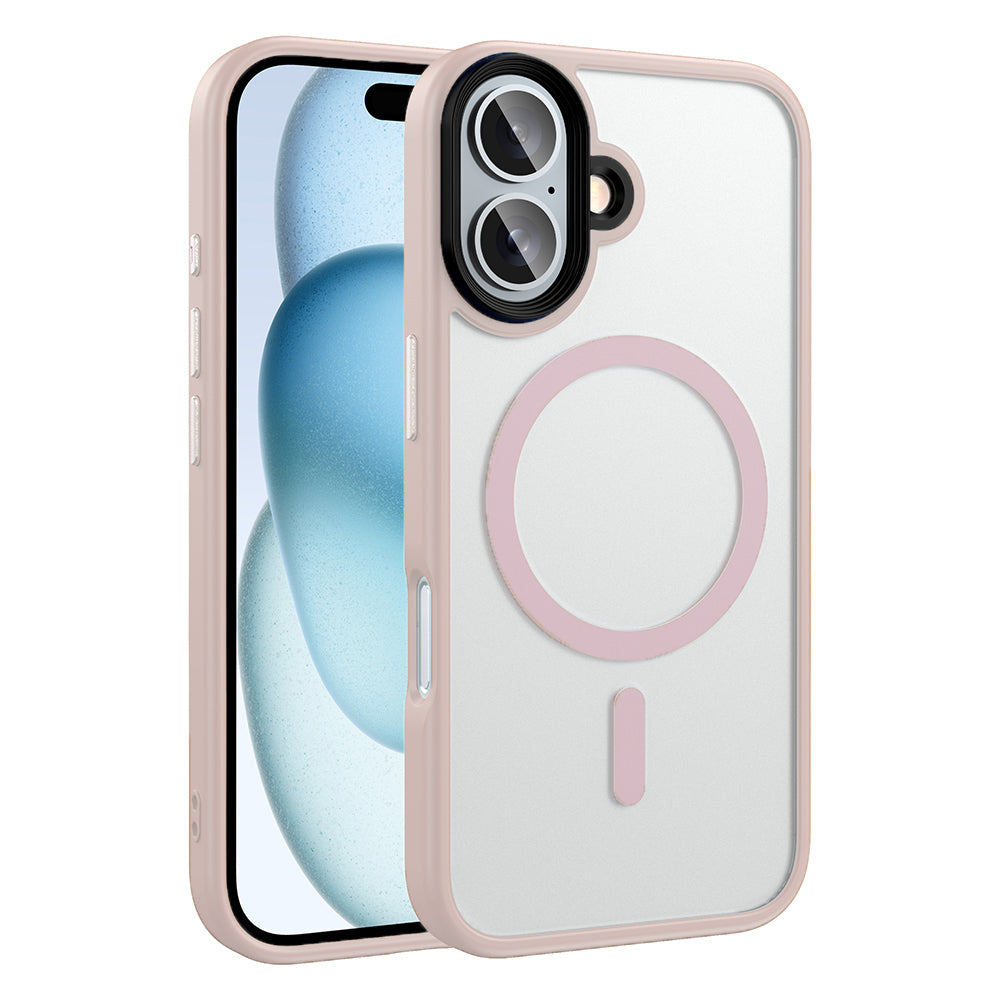 Apple iPhone 16 Uyumlu Kılıf Mat Arka Yüzey Wireless Şarj Özellikli Zore Flet M-safe Kapak