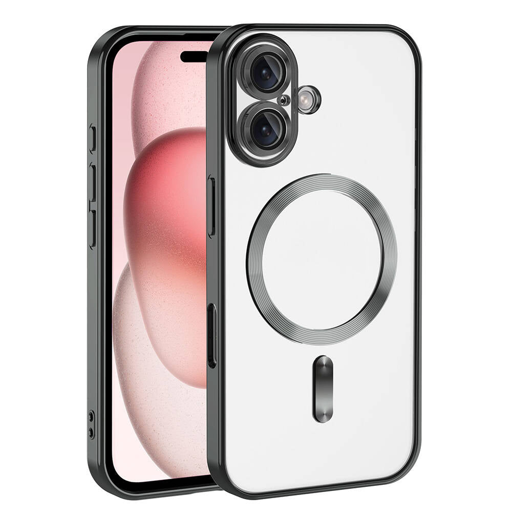 Apple iPhone 16 Plus Uyumlu Kılıf Kamera Korumalı M-safe Wireless Şarj Özellikli Zore Demre Kapak