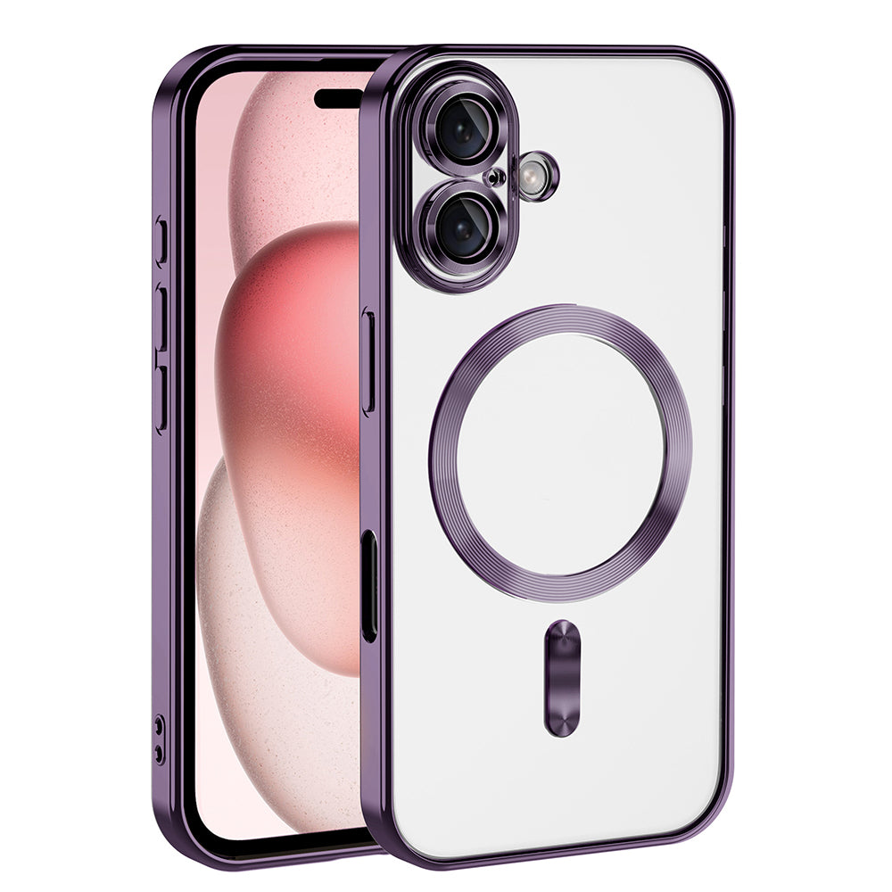 Apple iPhone 16 Plus Uyumlu Kılıf Kamera Korumalı M-safe Wireless Şarj Özellikli Zore Demre Kapak