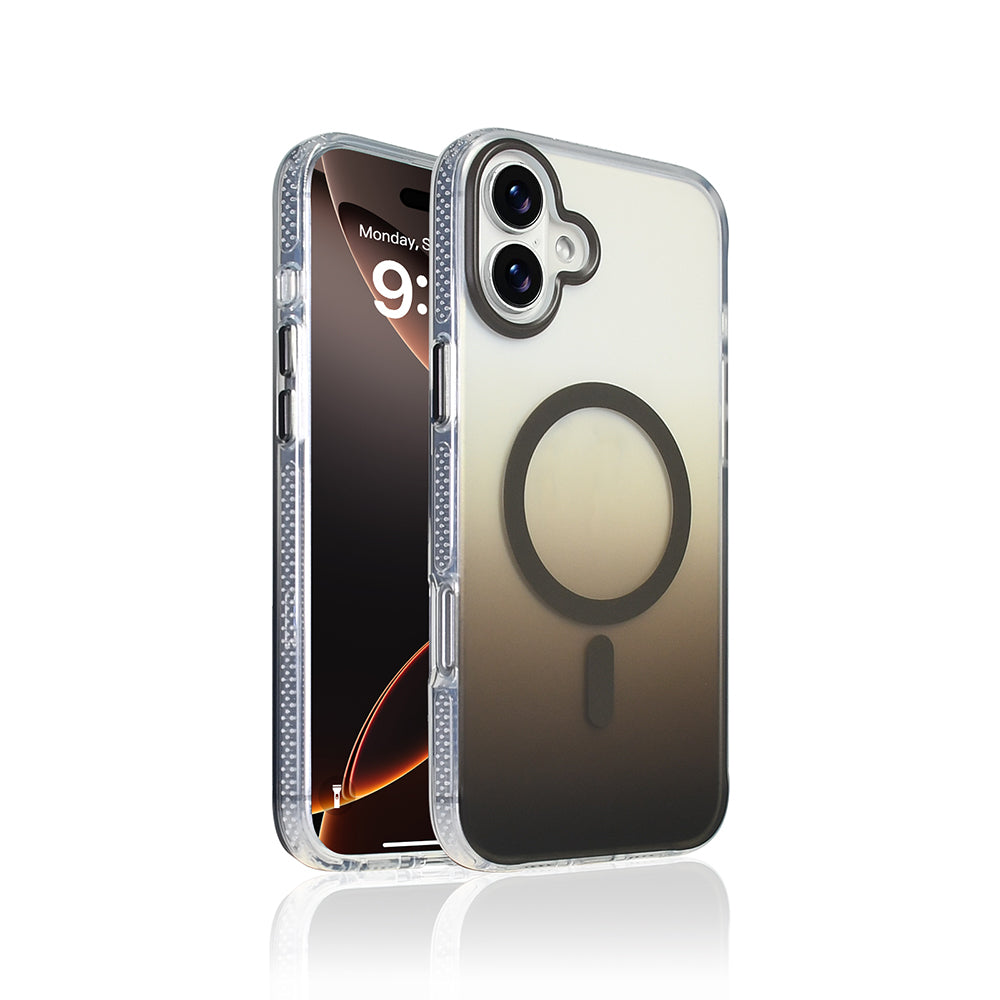 Apple iPhone 16 Plus Uyumlu Kılıf M-safe Şarj Özellikli Transparan Renk Geçişli Zore Toros Kapak