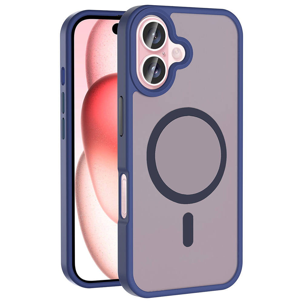 Apple iPhone 16 Plus Uyumlu Kılıf M-safe Şarj Özellikli Mat Arka Yüzey Zore Sio Kapak