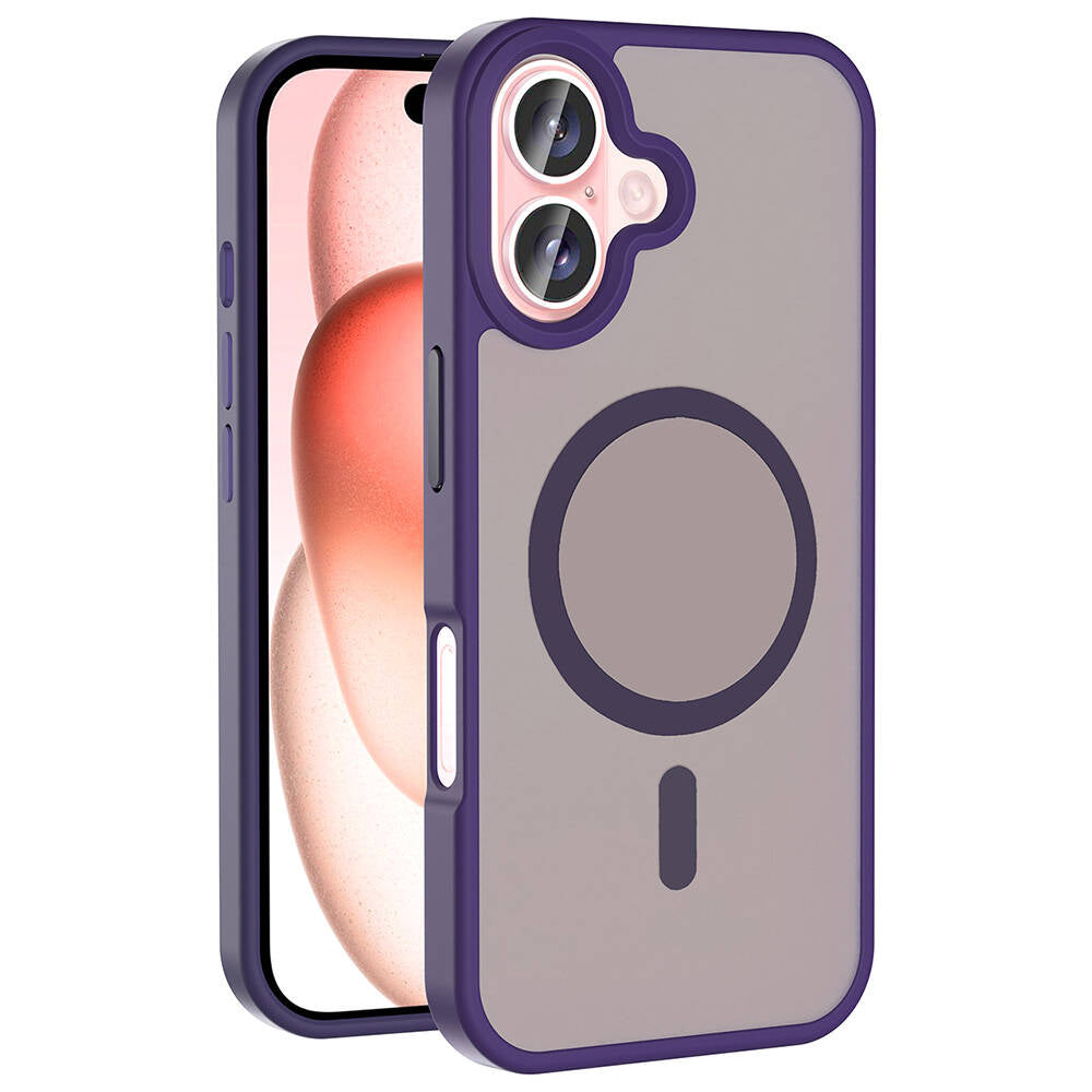 Apple iPhone 16 Plus Uyumlu Kılıf M-safe Şarj Özellikli Mat Arka Yüzey Zore Sio Kapak