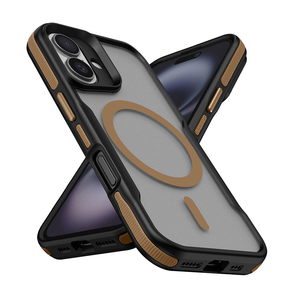 Apple iPhone 16 Plus Uyumlu Kılıf M-safe Şarj Özellikli Renkli Kenar Airbag Şeritli Zore Lamer Kapak