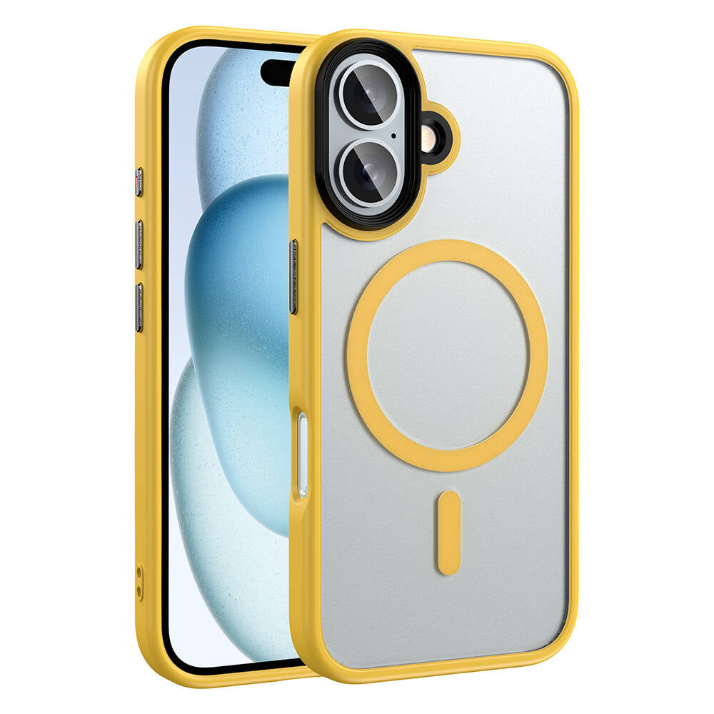 Apple iPhone 16 Plus Uyumlu Kılıf Mat Arka Yüzey Wireless Şarj Özellikli Zore Flet M-safe Kapak