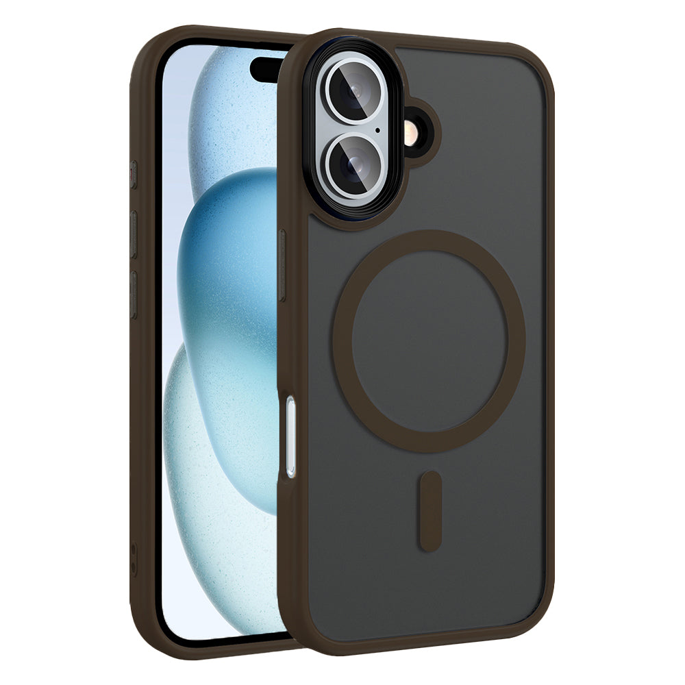 Apple iPhone 16 Plus Uyumlu Kılıf Mat Arka Yüzey Wireless Şarj Özellikli Zore Flet M-safe Kapak
