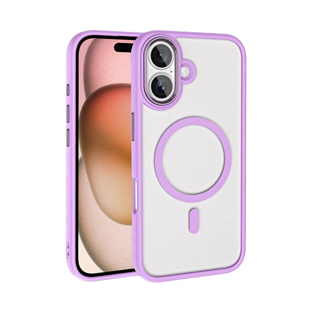 Apple iPhone 16 Plus Uyumlu Kılıf Wireless Şarj Özellikli Zore Krom M-safe Silikon Kapak