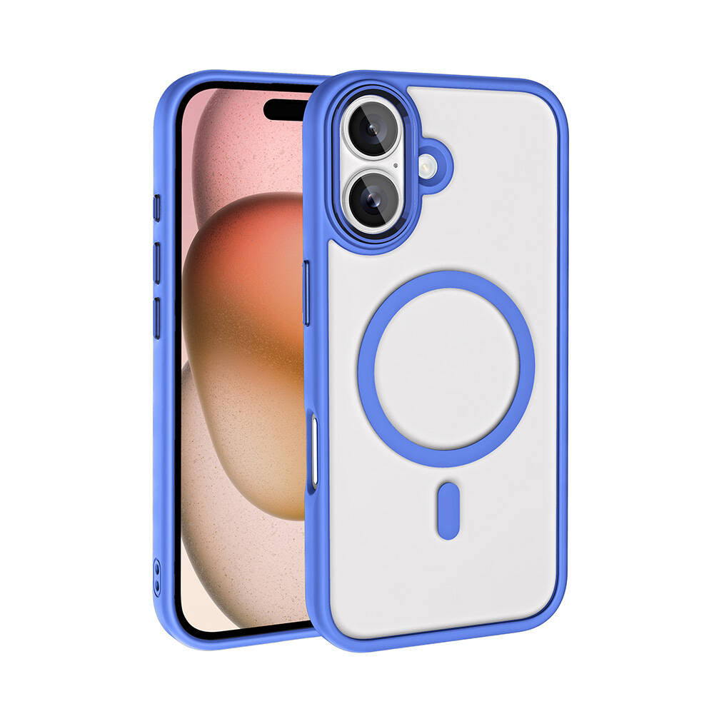 Apple iPhone 16 Plus Uyumlu Kılıf Wireless Şarj Özellikli Zore Krom M-safe Silikon Kapak
