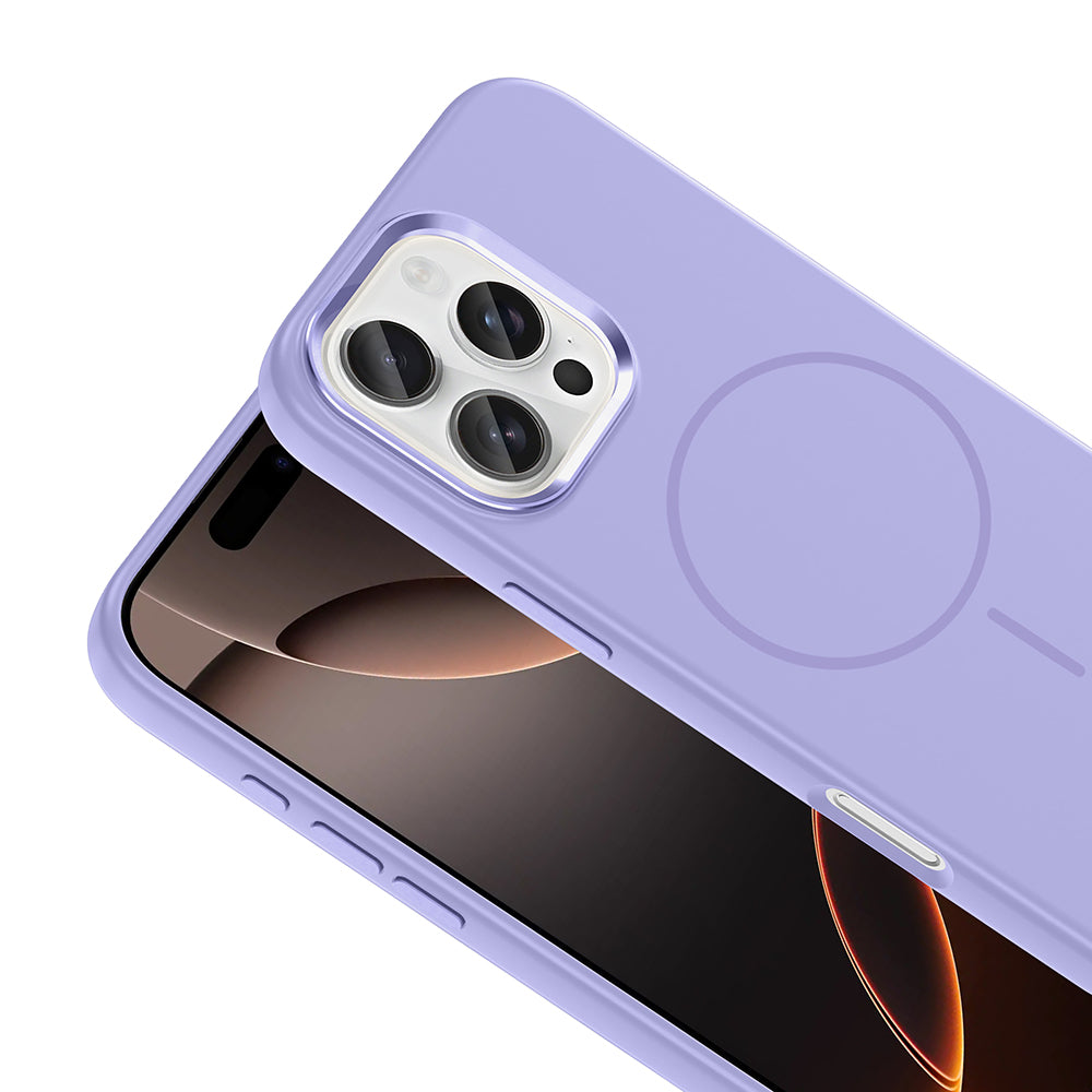 Apple iPhone 16 Pro Uyumlu Kılıf M-Safe Şarj Özellikli Metal Kamera Çerçeveli Zore Edi Silikon Kapak
