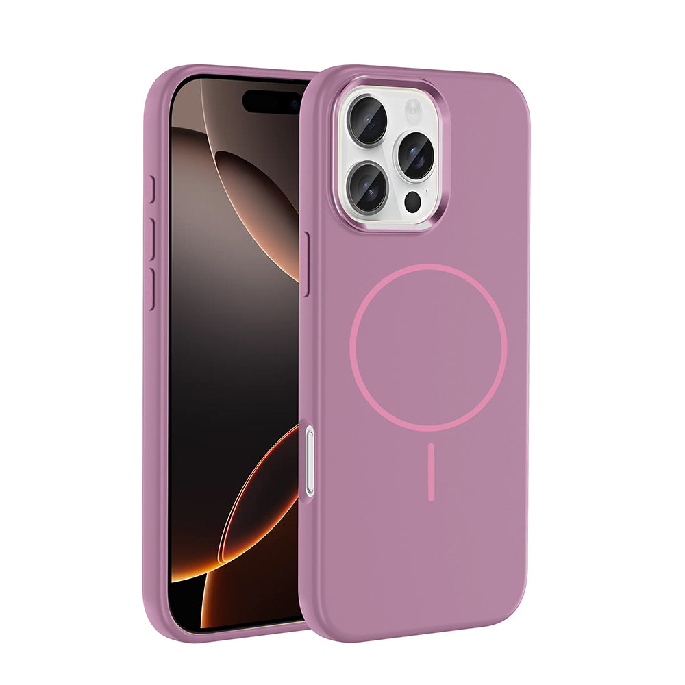 Apple iPhone 16 Pro Uyumlu Kılıf M-Safe Şarj Özellikli Metal Kamera Çerçeveli Zore Edi Silikon Kapak