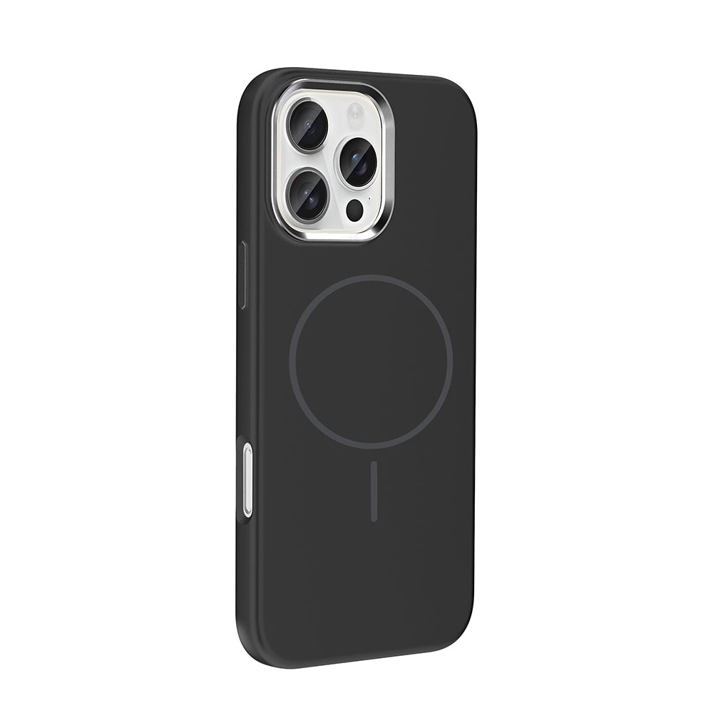 Apple iPhone 16 Pro Uyumlu Kılıf M-Safe Şarj Özellikli Metal Kamera Çerçeveli Zore Edi Silikon Kapak