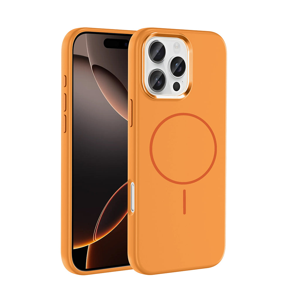 Apple iPhone 16 Pro Uyumlu Kılıf M-Safe Şarj Özellikli Metal Kamera Çerçeveli Zore Edi Silikon Kapak