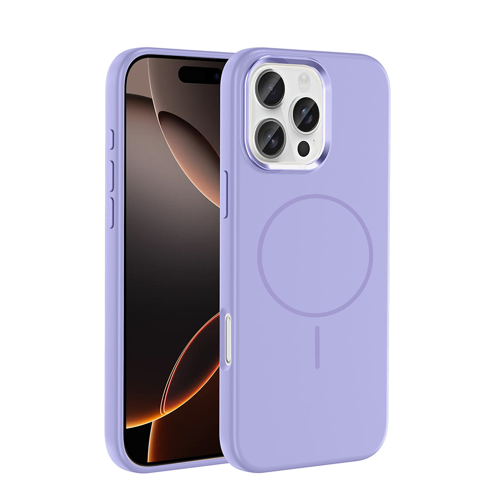 Apple iPhone 16 Pro Uyumlu Kılıf M-Safe Şarj Özellikli Metal Kamera Çerçeveli Zore Edi Silikon Kapak