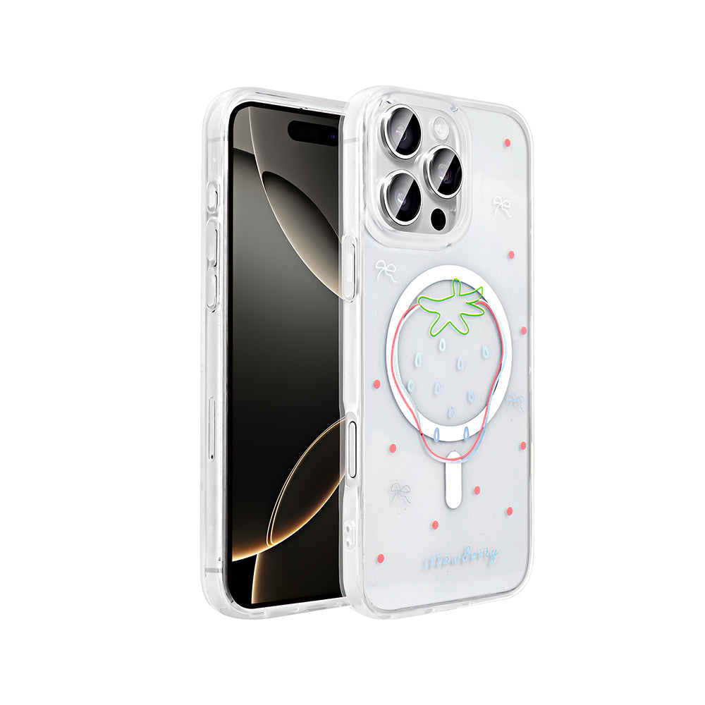Apple iPhone 16 Pro Uyumlu Kılıf M-Safe Şarj Özellikli Şeffaf Zore Folk Sert Kapak