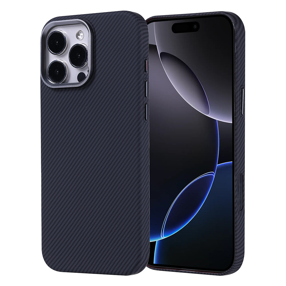 Apple iPhone 16 Pro Uyumlu Kılıf M-safe Şarj Özellikli Karbon Fiber Görünümlü Zore Nekst Kapak