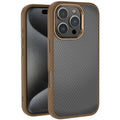 Apple iPhone 16 Pro Max Uyumlu Kılıf Karbon Fiber Görünümlü Parlak Kamera Çerçeveli Zore Venus Kapak