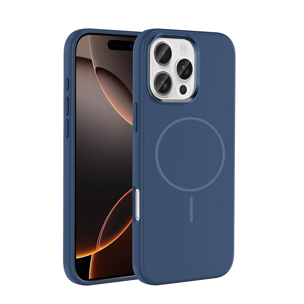 Apple iPhone 16 Pro Max Uyumlu Kılıf M-Safe Şarj Özellikli Metal Kamera Çerçeveli Zore Edi Silikon Kapak