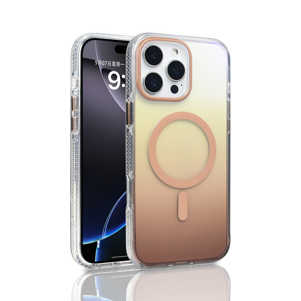 Apple iPhone 16 Pro Max Uyumlu Kılıf M-safe Şarj Özellikli Transparan Renk Geçişli Zore Toros Kapak