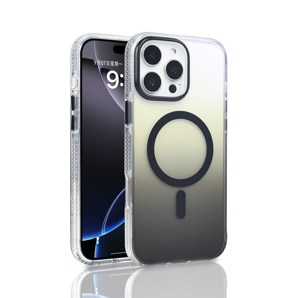 Apple iPhone 16 Pro Max Uyumlu Kılıf M-safe Şarj Özellikli Transparan Renk Geçişli Zore Toros Kapak