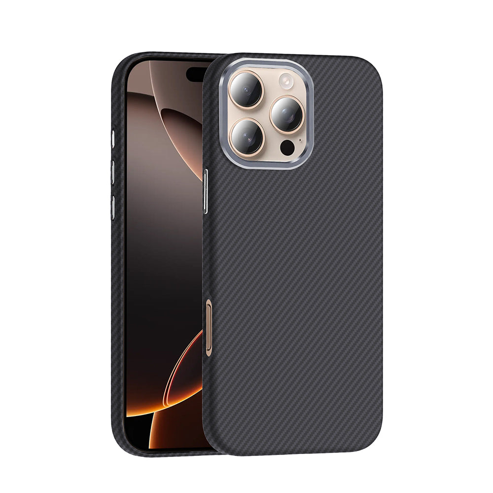 Apple iPhone 16 Pro Max Uyumlu Kılıf M-safe Şarj Özellikli Karbon Fiber Görünümlü Zore Gros Kapak