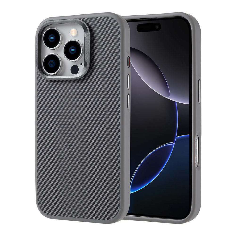 Apple iPhone 16 Pro Max Uyumlu Kılıf M-safe Şarj Özellikli Karbon Fiber Görünümlü Zore Troy Kapak