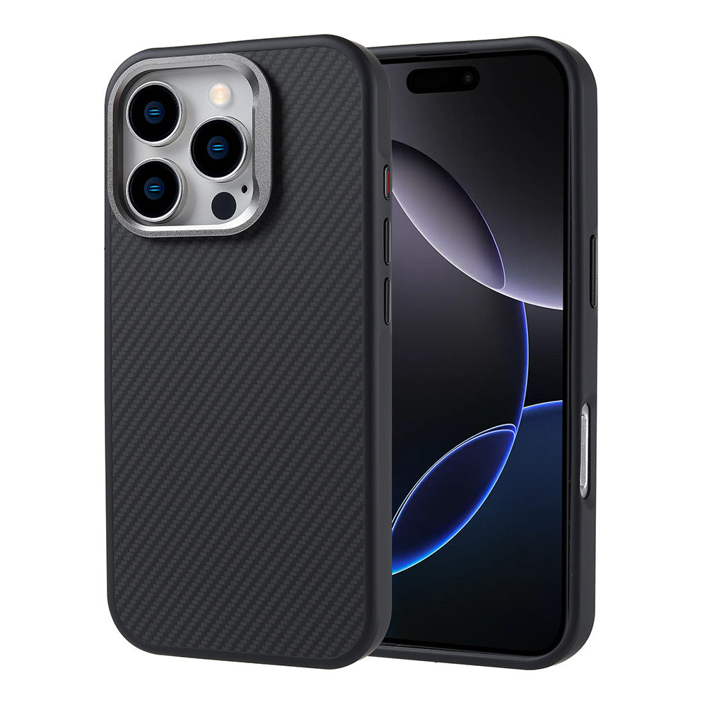 Apple iPhone 16 Pro Max Uyumlu Kılıf M-safe Şarj Özellikli Karbon Fiber Görünümlü Zore Troy Kapak