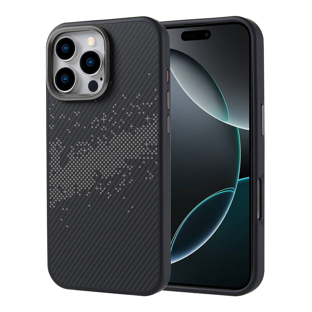 Apple iPhone 16 Pro Max Uyumlu Kılıf M-safe Şarj Özellikli Karbon Fiber Tasarımlı Zore Vave Kapak