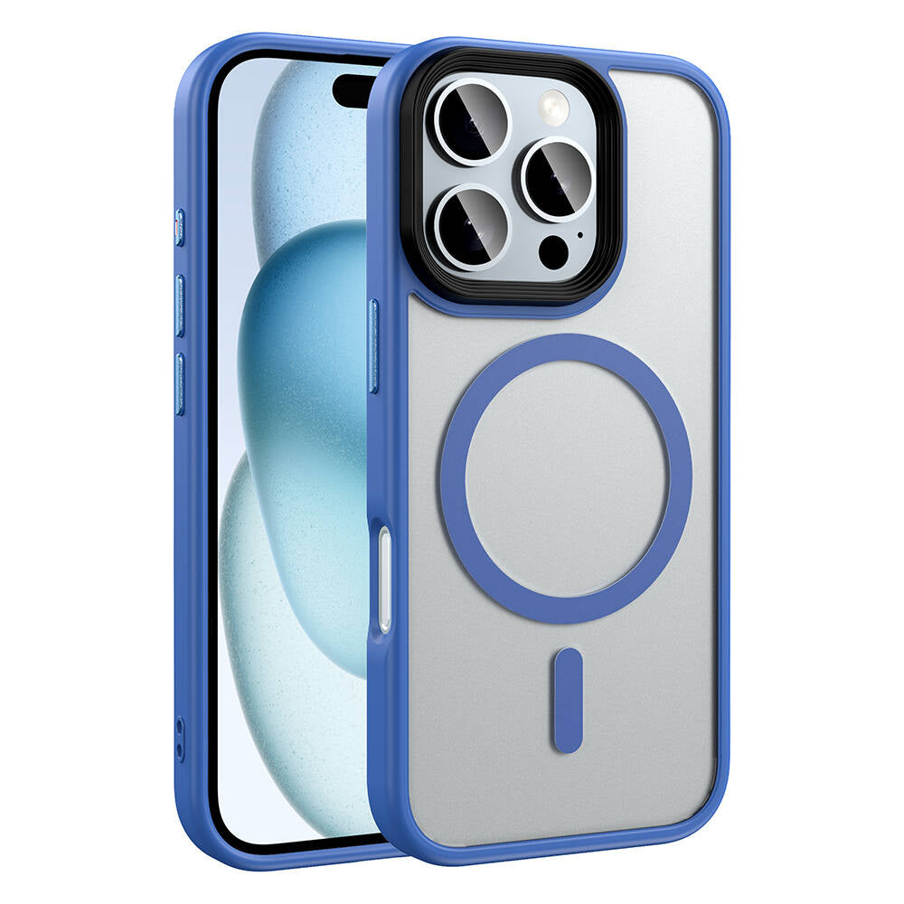 Apple iPhone 16 Pro Max Uyumlu Kılıf Mat Arka Yüzey Wireless Şarj Özellikli Zore Flet M-safe Kapak