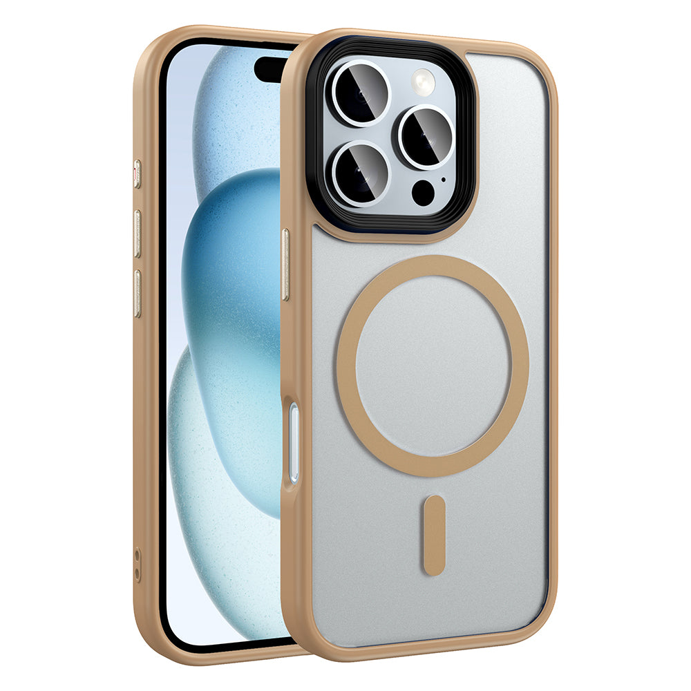 Apple iPhone 16 Pro Max Uyumlu Kılıf Mat Arka Yüzey Wireless Şarj Özellikli Zore Flet M-safe Kapak