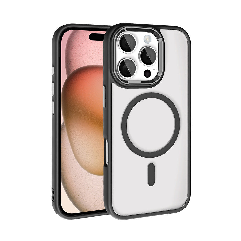 Apple iPhone 16 Pro Max Uyumlu Kılıf Wireless Şarj Özellikli Zore Krom M-safe Silikon Kapak