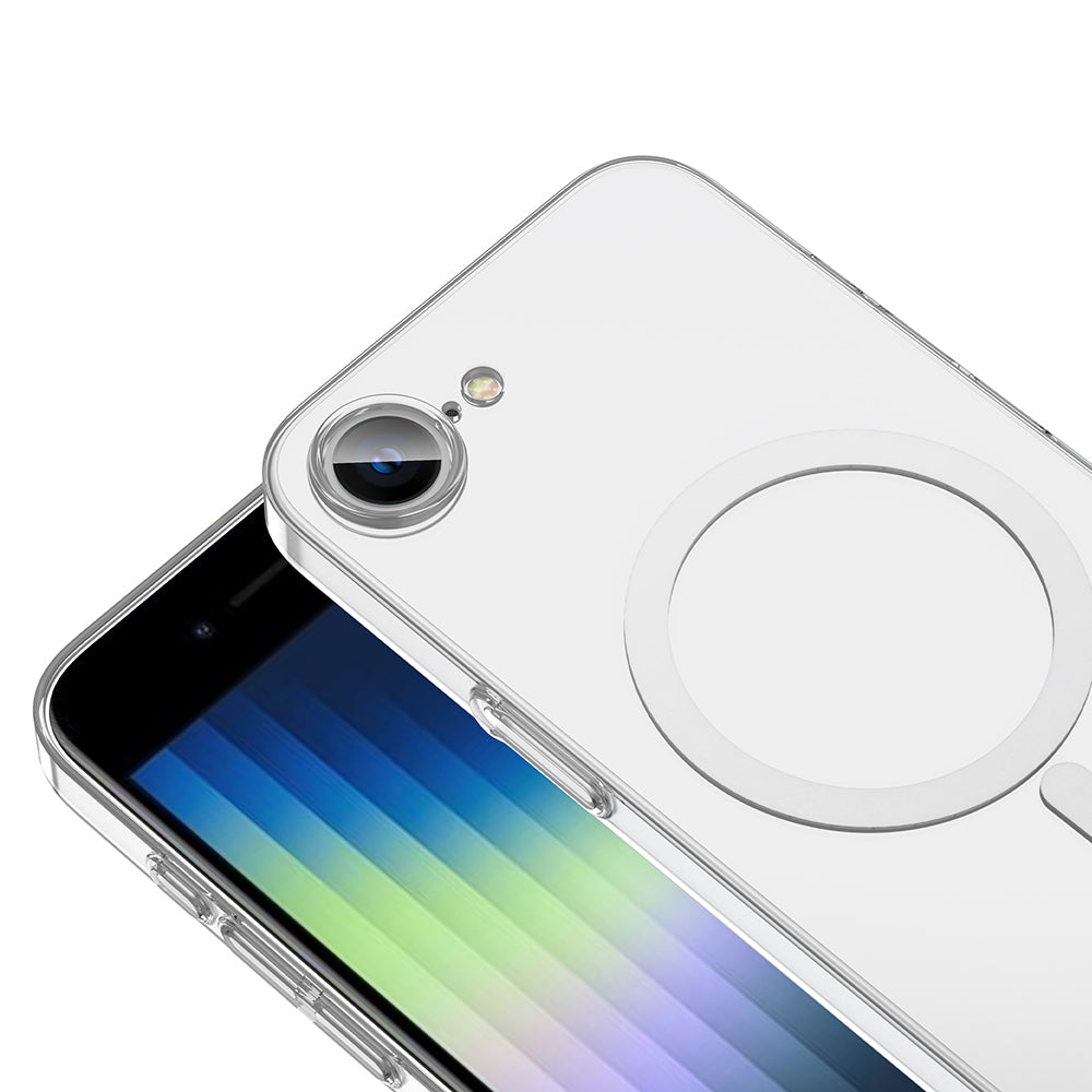 Apple iPhone 16E Kamera Korumalı M-Safe Şarj Özellikli Şeffaf Zore London Sert PC Kapak