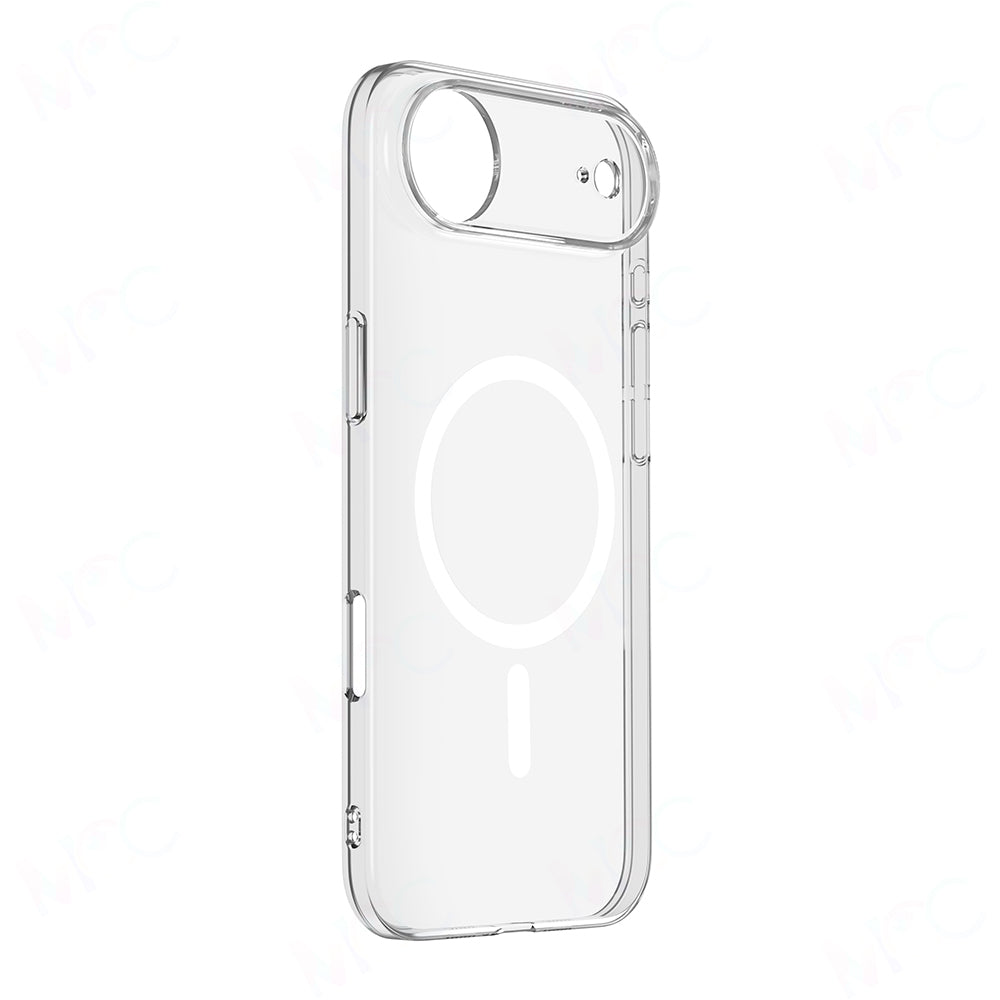 Apple iPhone 17 Air Kamera Korumalı M-Safe Şarj Özellikli Şeffaf Zore London Sert PC Kapak