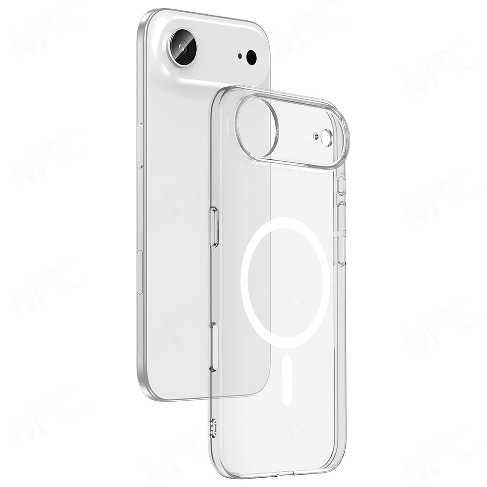Apple iPhone 17 Air Uyumlu Kılıf IC Çipli M-Safe Şarj Özellikli Şeffaf Kamera Çerçeveli Zore Toledo Kapak