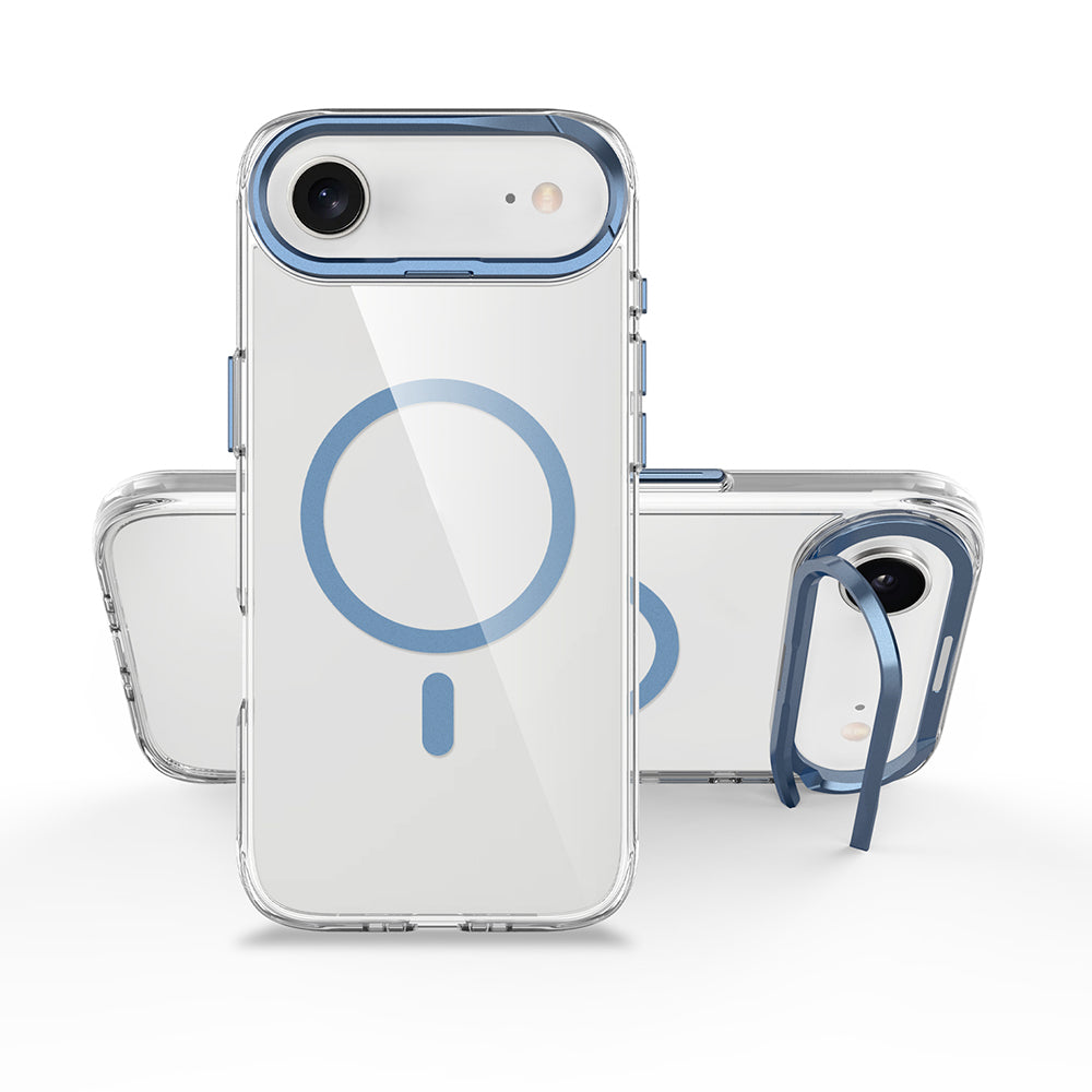 Apple iPhone 17 Air Uyumlu Kılıf M-safe Şarj Özellikli Airbagli Kamera Standlı Zore Azor Kapak