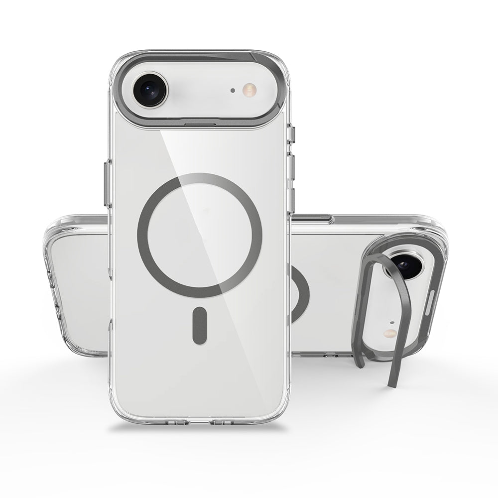 Apple iPhone 17 Air Uyumlu Kılıf M-safe Şarj Özellikli Airbagli Kamera Standlı Zore Azor Kapak