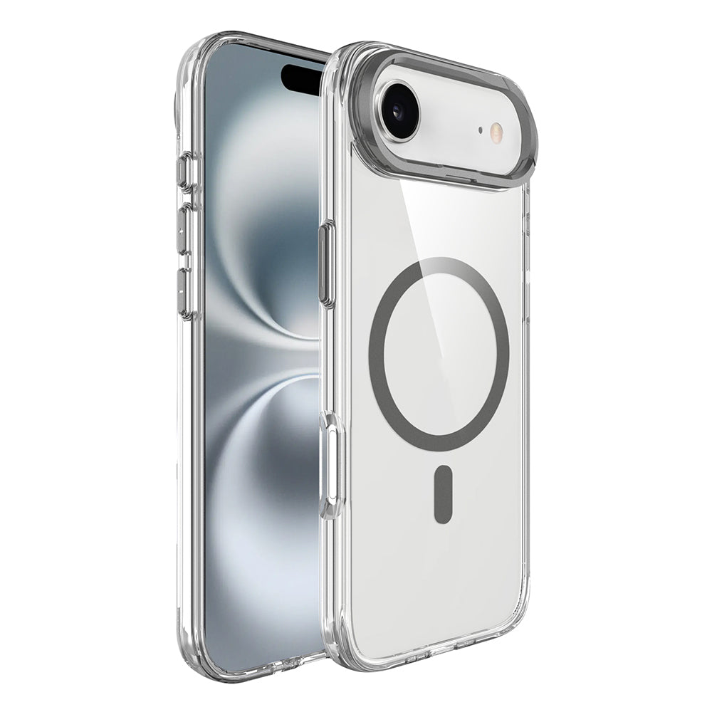 Apple iPhone 17 Air Uyumlu Kılıf M-safe Şarj Özellikli Airbagli Kamera Standlı Zore Azor Kapak