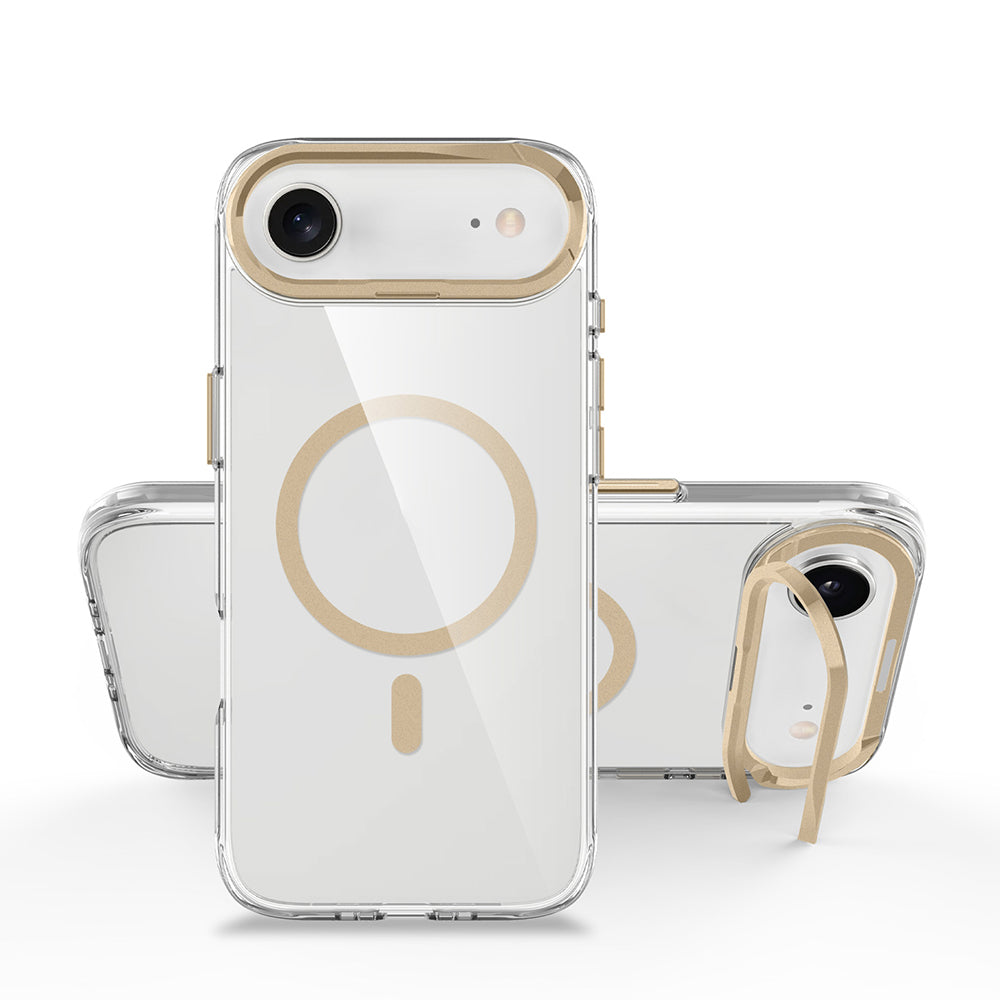 Apple iPhone 17 Air Uyumlu Kılıf M-safe Şarj Özellikli Airbagli Kamera Standlı Zore Azor Kapak