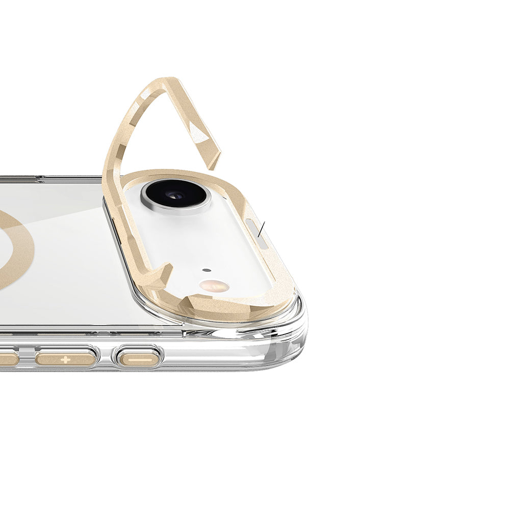 Apple iPhone 17 Air Uyumlu Kılıf M-safe Şarj Özellikli Airbagli Kamera Standlı Zore Azor Kapak